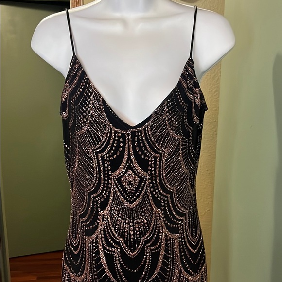 Jump Elegant Black and Bronze glittery formal Dress - stunning-Sz 7/8 - Picture 3 of 13